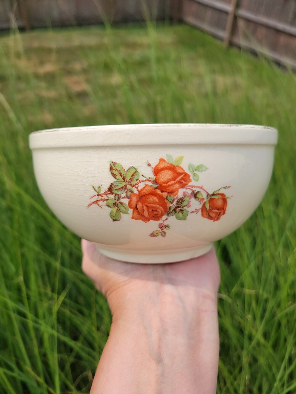 Vintage Universal Cambridge Oven Proof American Beauty Rose Bowl 1940s USA - Picture 9 of 16